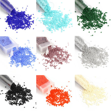 Vetro Seme Perline Tondo Multicolore Per 1.5mm Dia., Foro:Circa 0.6mm, 1 Bottiglia