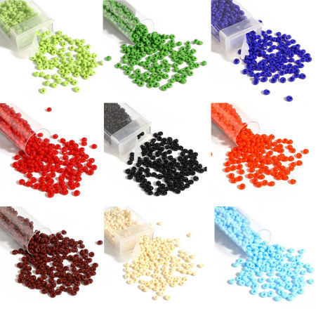 Glas Rocailles Perlen Bunt Oval 5mm x 4.5mm, Loch: 1.5mm, 1 Flasche