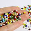 Bild von Glas Rocailles Perlen Bunt Oval 5mm x 4.5mm, Loch: 1.5mm, 1 Flasche