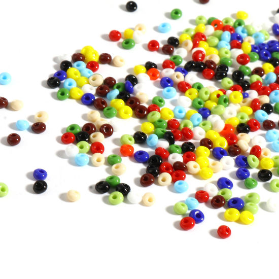 Изображение Стеклянные Семя Бисеры Разноцветный Овальные 5мм x 4.5мм, Отверстие:примерно 1.5мм, 1 Бутылка