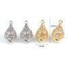 Picture of Brass Charms Marquise Multicolor Filigree 23mm x 13mm, 2 PCs