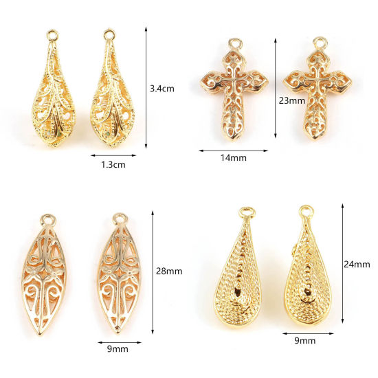 Picture of Brass Charms 18K Real Gold Plated 2 PCs