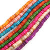 Picture of Natural Shell Loose Beads Round Multicolor Dyed About 6mm Dia, Hole:Approx 1mm, 39cm(15 3/8") - 38.5cm(15 1/8") long, 1 Strand (Approx 195 PCs/Strand)