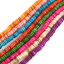 Picture of Natural Shell Loose Beads Round Multicolor Dyed About 6mm Dia, Hole:Approx 1mm, 39cm(15 3/8") - 38.5cm(15 1/8") long, 1 Strand (Approx 195 PCs/Strand)