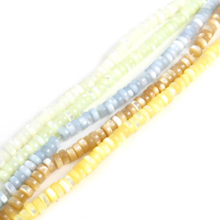 Picture of Natural Shell Loose Beads Round Multicolor Dyed About 5mm Dia, Hole:Approx 1mm, 40.5cm(16") - 40cm(15 6/8") long, 1 Strand (Approx 175 PCs/Strand)