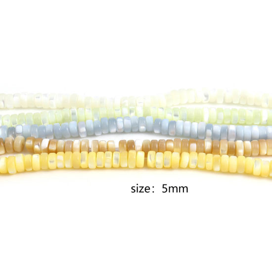 Image de Perles en Coquille Rond Multicolore à Strass Coloré 5mm Dia, Taille de Trou: 1mm, 40.5cm - 40cm long, 1 Enfilade （Env. 175 Pcs/Enfilade)