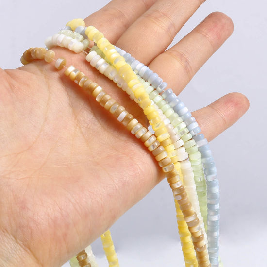 Image de Perles en Coquille Rond Multicolore à Strass Coloré 5mm Dia, Taille de Trou: 1mm, 40.5cm - 40cm long, 1 Enfilade （Env. 175 Pcs/Enfilade)