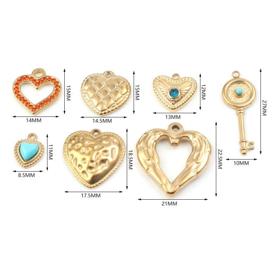 Immagine di 201 Acciaio Inossidabile San Valentino Charms Oro Placcato 1 Pz