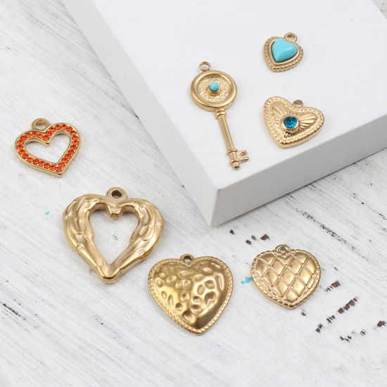Immagine di 201 Acciaio Inossidabile San Valentino Charms Oro Placcato 1 Pz