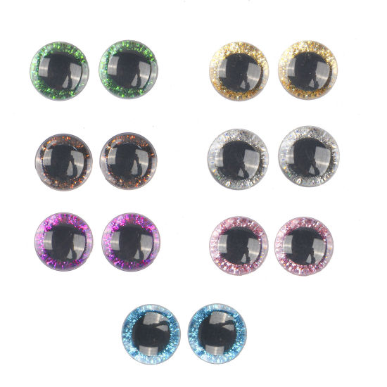 Изображение ABS Пластик Аксессуары для поделок ручной работы Разноцветный Глаза Блестки 20 Комплектов