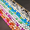 Picture of Glass Beads Round Multicolor Crack Plating 1 Strand