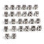 Picture of Stainless Steel Beads Square Silver Tone Black Initial Alphabet/ Capital Letter 7mm x 7mm, Hole: Approx 5.1mm, 1 Piece