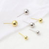 Picture of Sterling Silver Ear Post Stud Earrings Findings Ball Multicolor 1 Gram