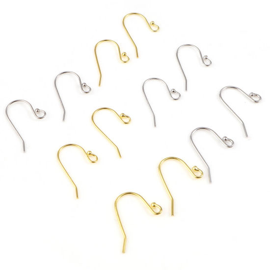 Picture of Sterling Silver Ear Wire Hooks Earring Findings Multicolor W/ Loop 1 Gram