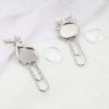 Picture of Glass Pin Brooches Findings Silver Tone 5 Sets