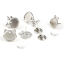 Bild von Glas Brosche Silberfarbe 5 Sets
