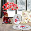 Imagen de Santa Claus Wearing A Mask Natural Wood Round Christmas Tree Home Hanging Decoration