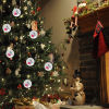 Imagen de Santa Claus Wearing A Mask Natural Wood Round Christmas Tree Home Hanging Decoration