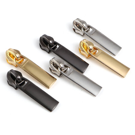 Zinc Based Alloy Zipper Pulls Garment Accessories Multicolor Rectangle 3.7cm x 1cm, 10 PCs