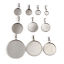 Picture of 304 Stainless Steel Charm Pendant Silver Tone Round Disc Cabochon Settings