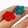 Picture of Brass Filigree Stamping Charms Multicolor Flower Painted 21mm x 19mm, 20 PCs
