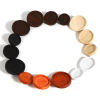 Picture of Stainless Steel & Natural Wood Cabochon Settings Pin Brooches Findings Round Multicolor Cabochon Settings 5 PCs