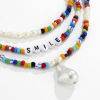 Picture of Acrylic Beads Flat Round Black & White Initial Alphabet/ Capital Letter Pattern About 7mm Dia., Hole: Approx 1.4mm, 500 PCs