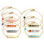 Picture of Stainless Steel Valentine's Day Link Cable Chain Bracelets Gold Plated Multicolor Oval Heart Word Message " LOVE " Enamel 17cm(6 6/8")-16.5cm(6 4/8") long, 1 Piece