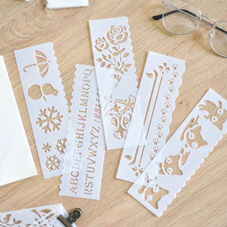 PP Drawing Template White 18.3cm x 5.5cm, 1 Packet