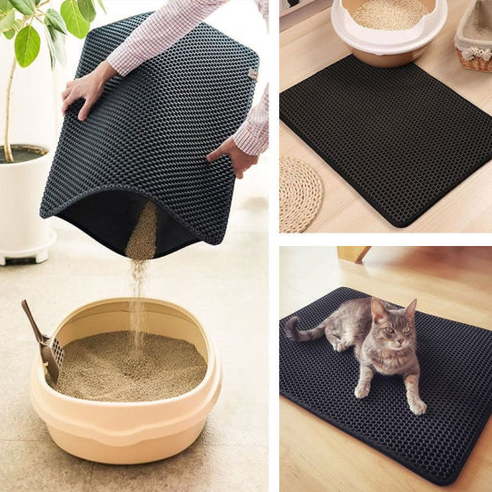 Picture of EVA & Faux Leather Not Foldable Dog Cat Litter Mat Household Pet Supplies