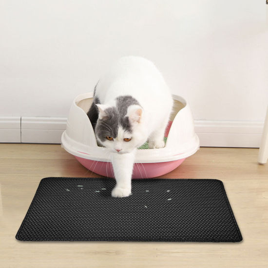 Изображение EVA & Faux Leather Not Foldable Dog Cat Litter Mat Household Pet Supplies