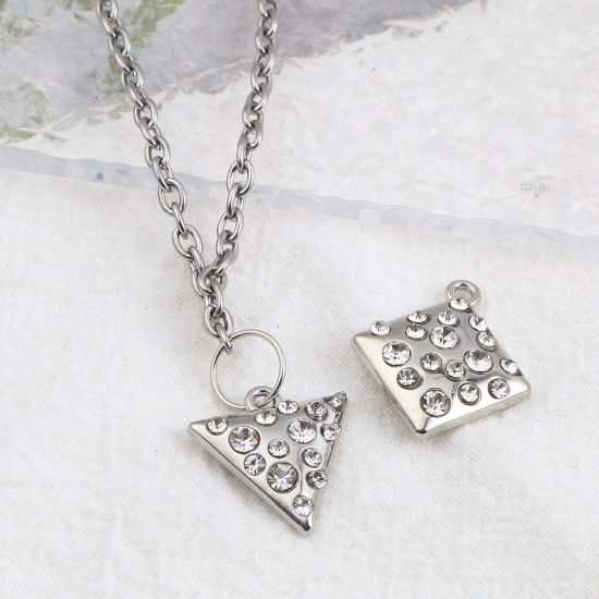 Immagine di Lega di Zinco San Valentino Charms Cuore Multicolore Trasparente Strass 5 Pz