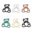 Picture of Zinc Based Alloy Charms Bear Animal Multicolor Painted Clear Rhinestone 25mm x 23mm, 10 PCs