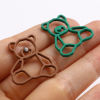 Imagen de Zamak Colgantes Charms Oso Multicolor Transparente Rhinestone Pintura 25mm x 23mm, 10 Unidades