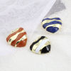 Imagen de Zamak día de San Valentín Colgantes Charms Corazón Chapado en Oro Multicolor Esmalte 20mm x 20mm, 5 Unidades