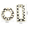Picture of Zinc Based Alloy Charms Geometric Gold Plated Black & White Circle Enamel 5 PCs