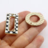 Picture of Zinc Based Alloy Charms Geometric Gold Plated Black & White Circle Enamel 5 PCs