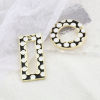 Picture of Zinc Based Alloy Charms Geometric Gold Plated Black & White Circle Enamel 5 PCs