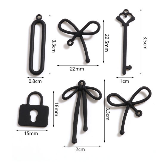 Imagen de Zamak Colgantes Charms Negro Pintura 10 Unidades