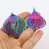 Picture of Iron Based Alloy Filigree Stamping Pendants Multicolor 5 PCs