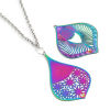 Picture of Iron Based Alloy Filigree Stamping Pendants Multicolor 5 PCs