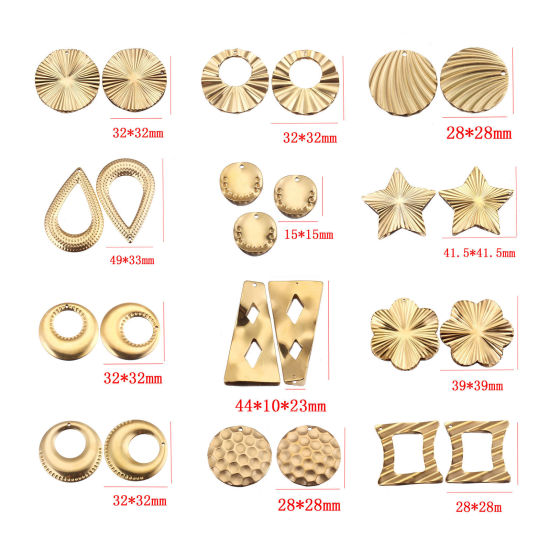 Immagine di Acciaio Inossidabile Charms Oro Placcato 2 Pz