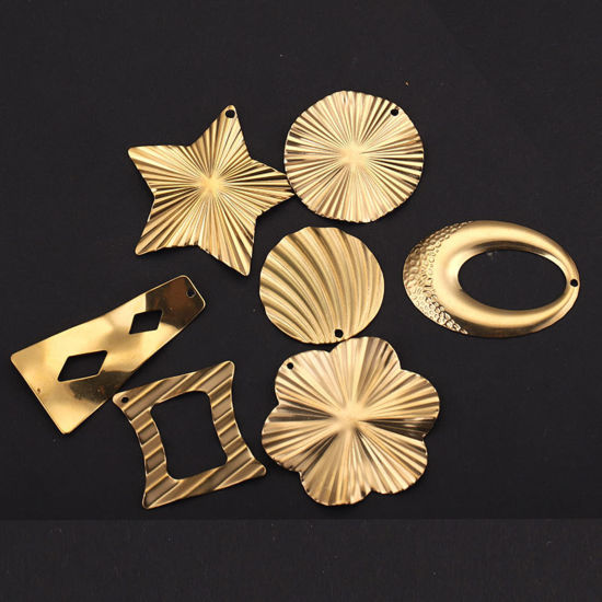 Immagine di Acciaio Inossidabile Charms Oro Placcato 2 Pz