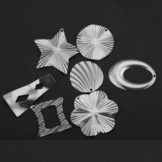 Immagine di Acciaio Inossidabile Charms Tono Argento 5 Pz