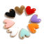 Picture of Brass Valentine's Day Charms Gold Plated Multicolor Heart Double-sided Enamelled Sequins 10mm x 10mm, 5 PCs