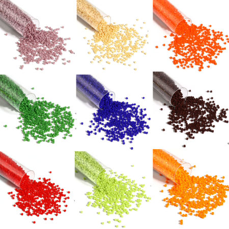 Vetro Seme Perline Tondo Multicolore Per 2mm Dia., Foro:Circa 0.7mm, 1 Bottiglia