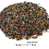 Bild von Glas Rocailles Rocailles Perlen Rund Bunt ca. 2mm D., Loch:ca. 0.7mm, 1 Flasche