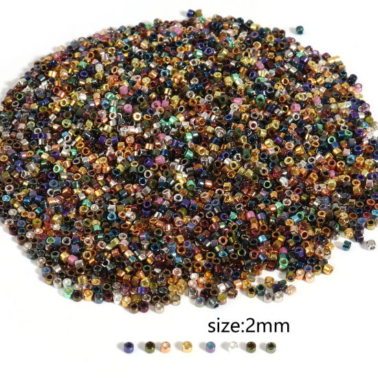 Image de Miyuki Perles de Rocailles en Verre Rond Multicolore Env. 2mm Dia., Trou: Env. 0.7mm, 1 Bouteille