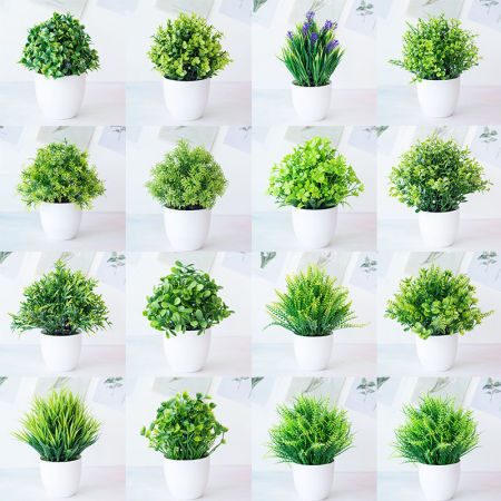 Plastic Artificial Lavender Potted Plants Home Decoration