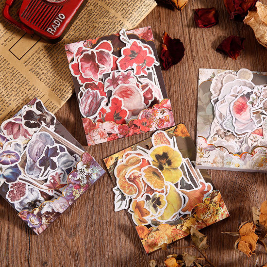 Изображение Creative Flowers Japanese Paper DIY Scrapbook Stickers